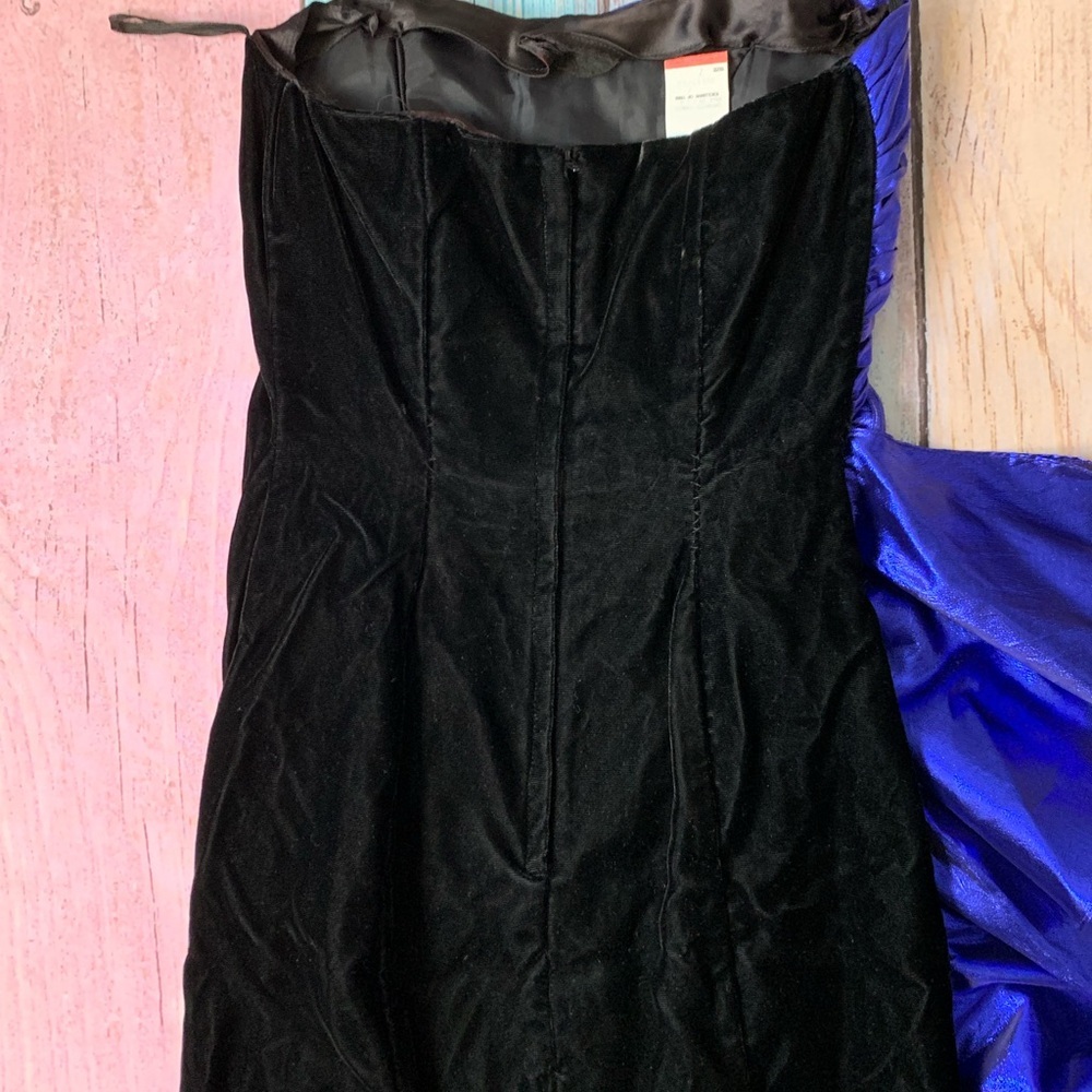 Vintage 80s Gunne Sax Black and Blue mini dress - Picture 10 of 10